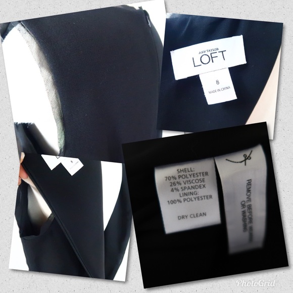 🛑Ann Taylor LOFT Black Midi Dress - Picture 8 of 8
